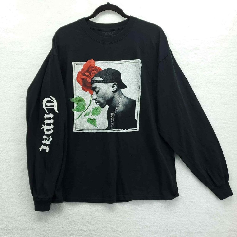 Black Long Sleeve Tee with Graphic Design